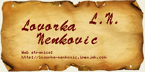 Lovorka Nenković vizit kartica